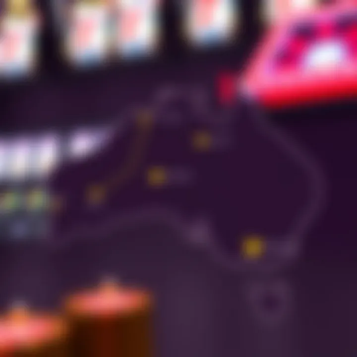 Map of Australia highlighting locations with Royal Reels slot game availability