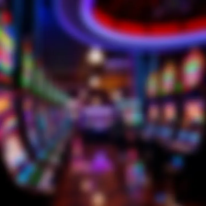 An Australian casino floor featuring rows of electronic gaming machines with bright lights and digital interfaces