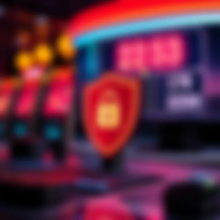 Illustration of security shield and password protection enhancing account safety