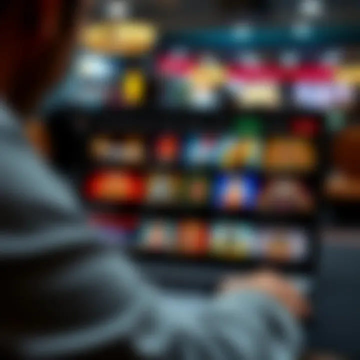 User exploring various online casino platforms on a laptop with a focus on Royal Reels sister sites