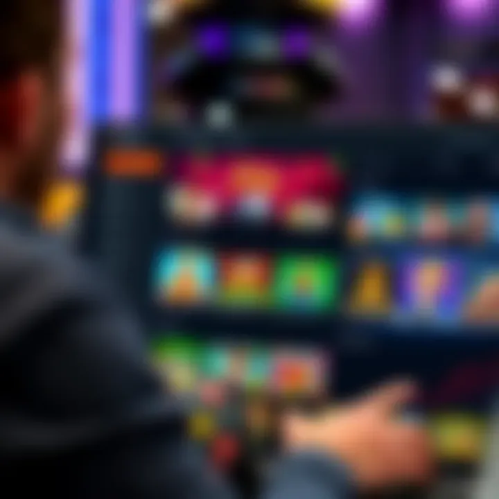 User interacting with Rocket Casino app dashboard displaying games and options