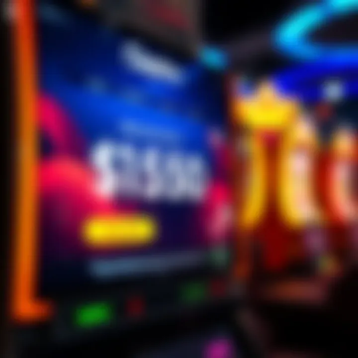 Bright casino interface showing bonus offer details on screen