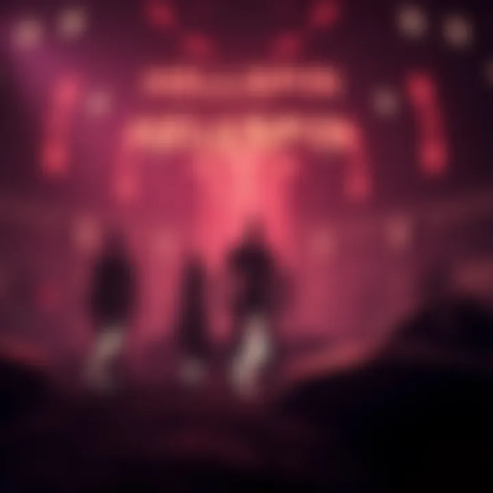 Concept art showcasing dark atmospheric design with sci-fi elements and detailed character silhouettes