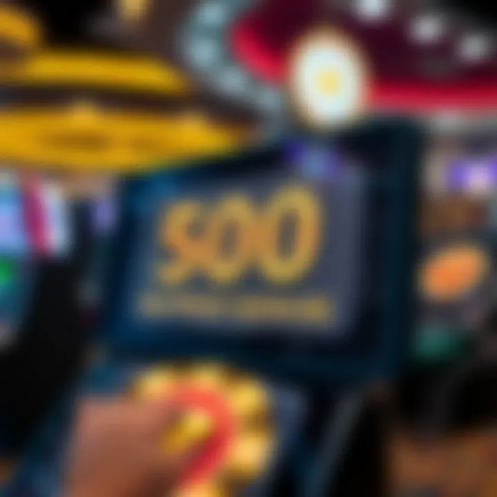 Illustration of a casino bonus offer with digital symbols representing no deposit bonuses