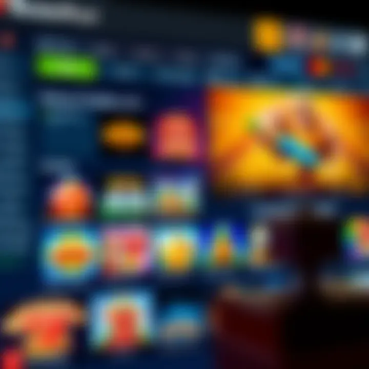 Online casino interface displaying various slot games and user dashboard
