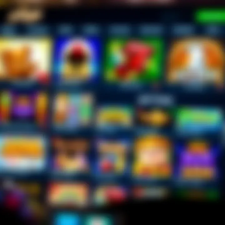 Interface of Jackpot Jill online casino showcasing various slot games and betting options