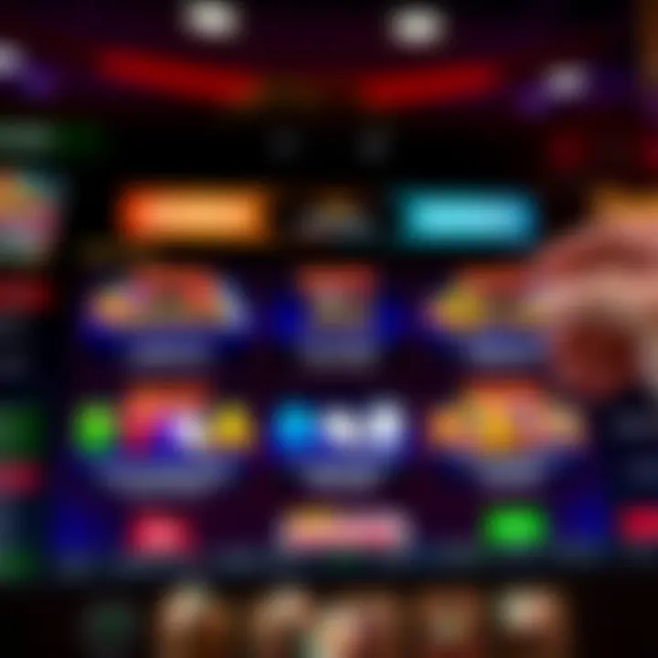 Illustration of a casino-themed dashboard displaying various bonus options and tips