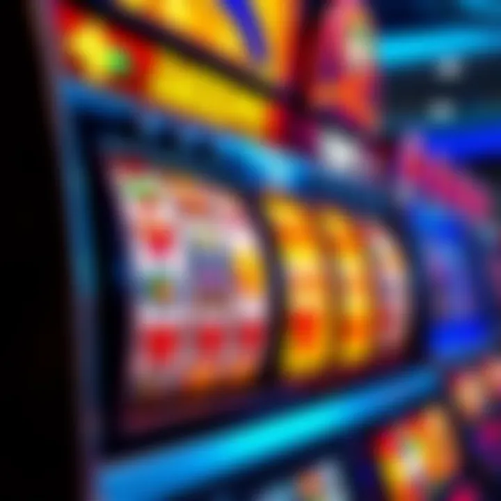 Colorful online slot machine reels showcasing vibrant symbols and winning combinations