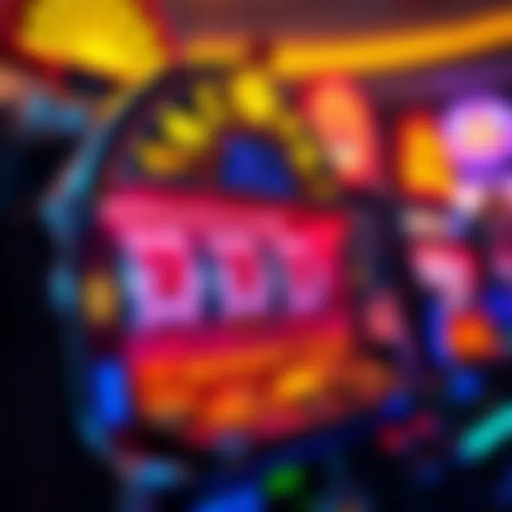 Illustration of a casino slot machine highlighting a jackpot win with coins and vibrant lights