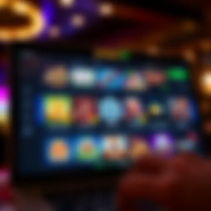 User interface showcasing casino game selection on a digital platform