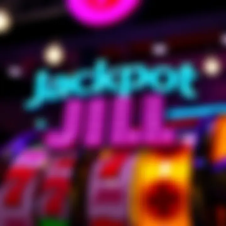 Bright Jackpot Jill logo with sparkling slot reels