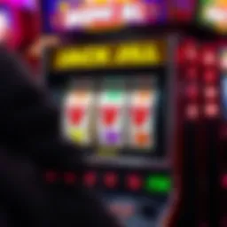 Slot machine screen displaying jackpot symbols and bonus icons