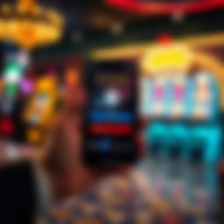 Mobile device displaying secure login screen of a casino application with encryption icons