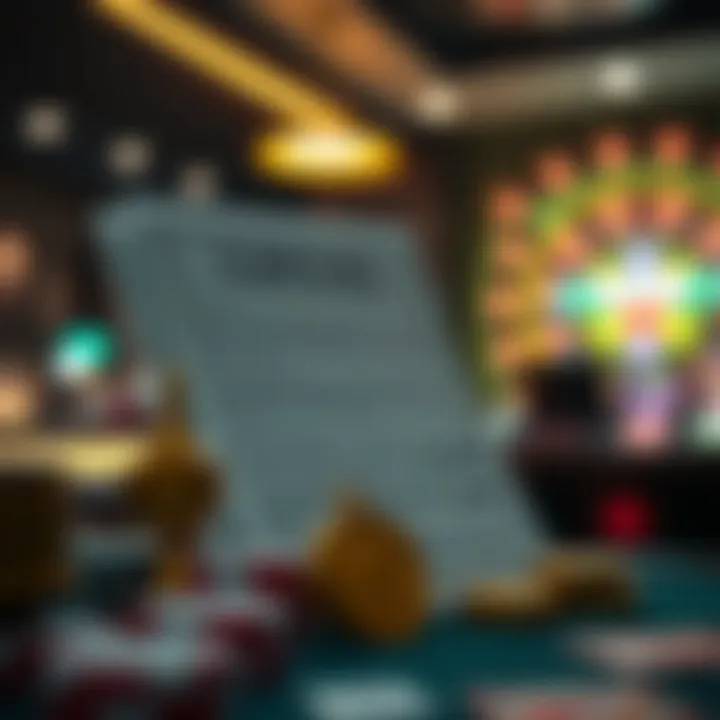 Visual representation of legal documents and safety symbols emphasizing responsible gaming and legal considerations