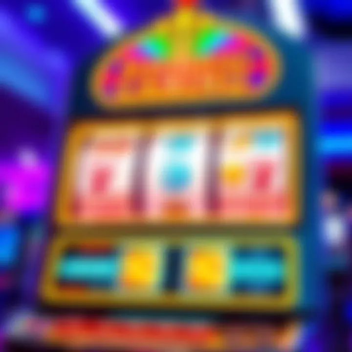 Illustration of a casino slot machine with highlighted free spins and cash bonus icons