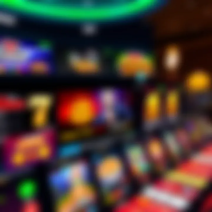 Online casino interface showing diverse slot games and live dealer options