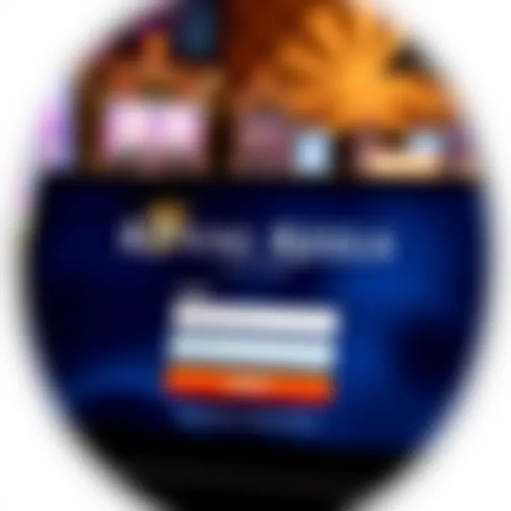 User interface showing the Royal Reels Casino login screen with secure password entry