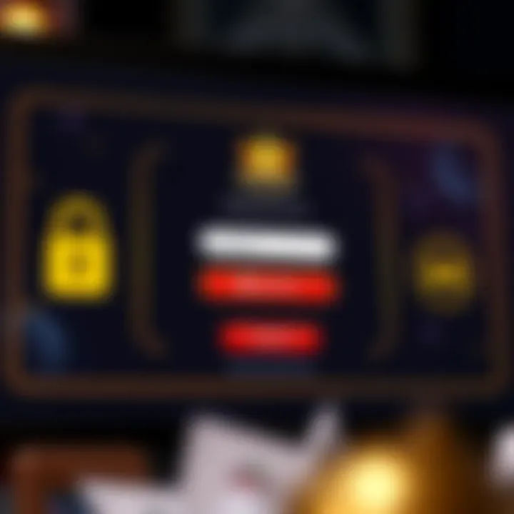 Secure login screen with password protection and security symbols