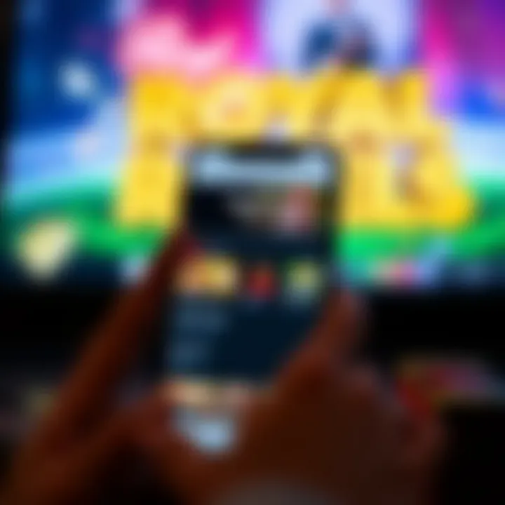 Mobile phone displaying Royal Reels online casino homepage with clear navigation options