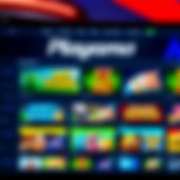 Online casino interface showing diverse game options and promotional banners