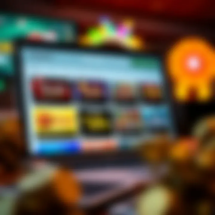 Overview of Casino Promotions and Bonus Offers at PlayAmo A laptop screen displaying various casino promotions and bonus offers available for PlayAmo users