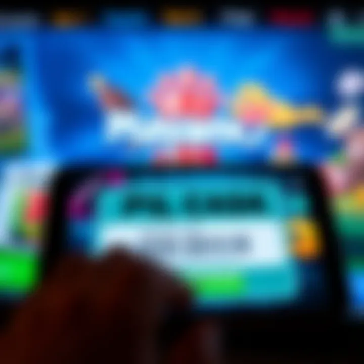 Illustration showing a digital voucher code on a mobile device with casino graphics in the background