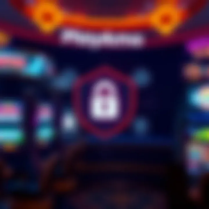 Secure online gaming environment displaying encryption and user protection icons