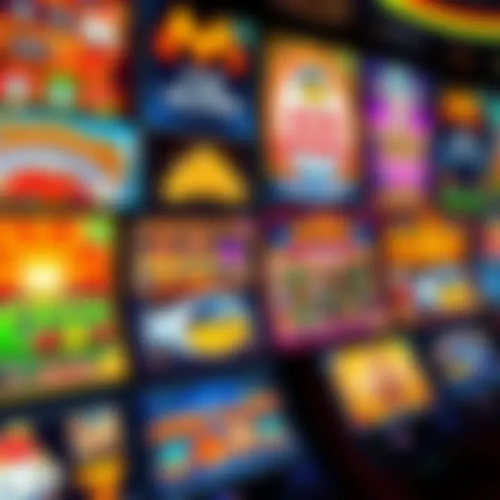 Colorful collection of online slot games interface showcasing various themes and bonus features on PlayAmo casino platform