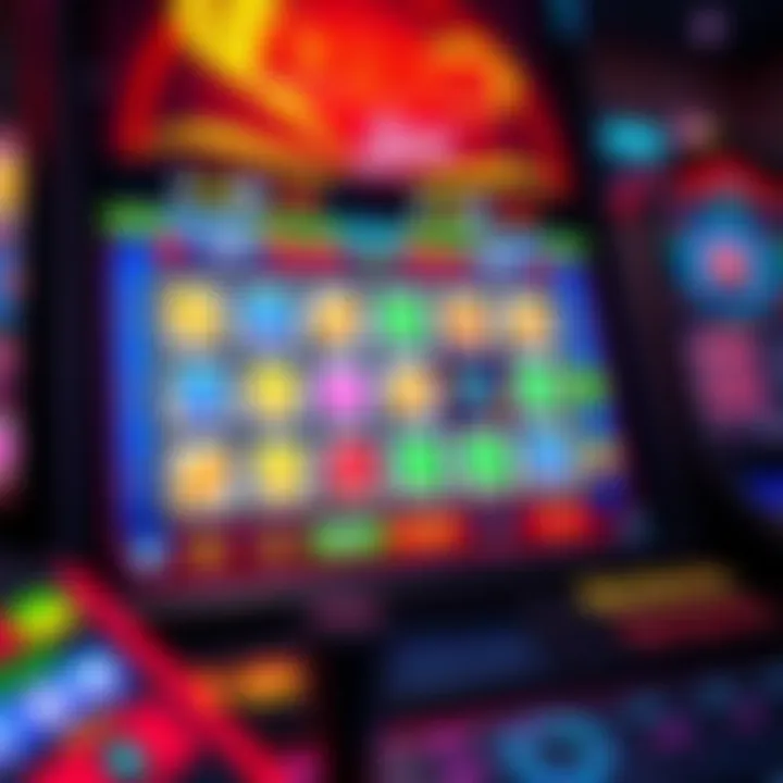 Interactive live slot machine interface with vibrant reels and live chat feature
