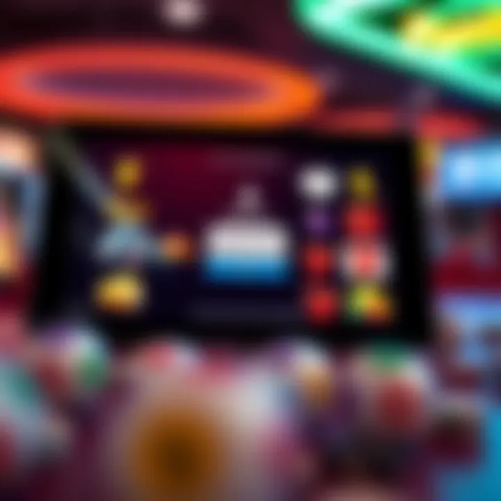 Secure login screen on a digital device with casino-themed icons