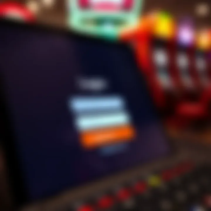 Secure login interface with username and password fields on a digital device
