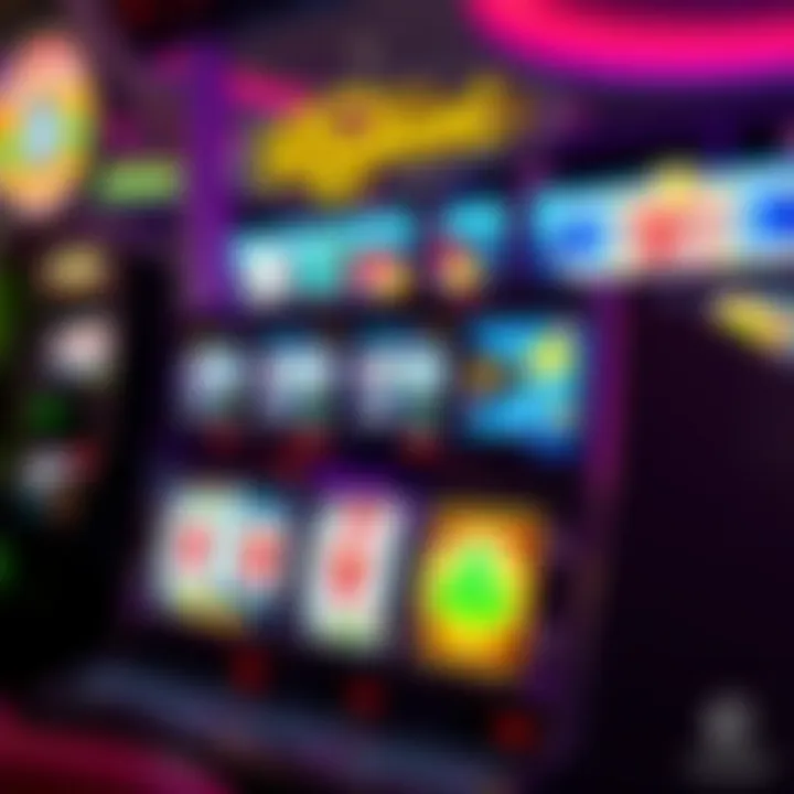 Colorful slot machine reels displaying various symbols in an Australian gambling venue