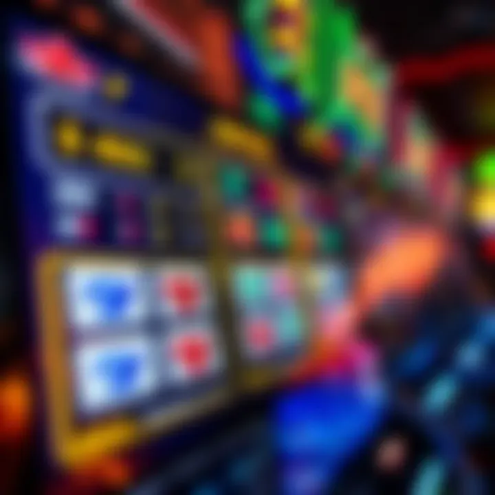 Online pokies interface showing symbols and payout options on a digital screen