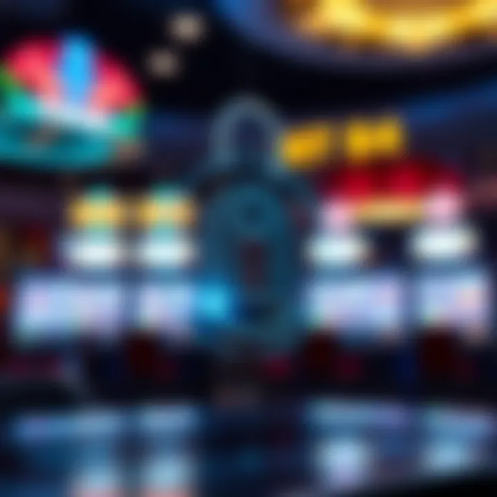 Secure online connection symbol with digital lock for pokies platform security