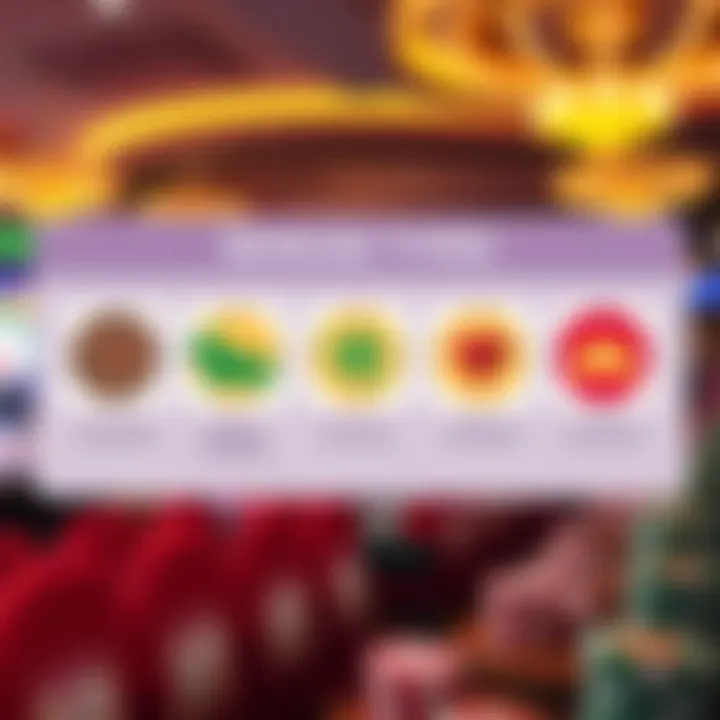 Illustration showing various types of casino bonuses with icons representing free spins, deposit bonuses, and cashback offers