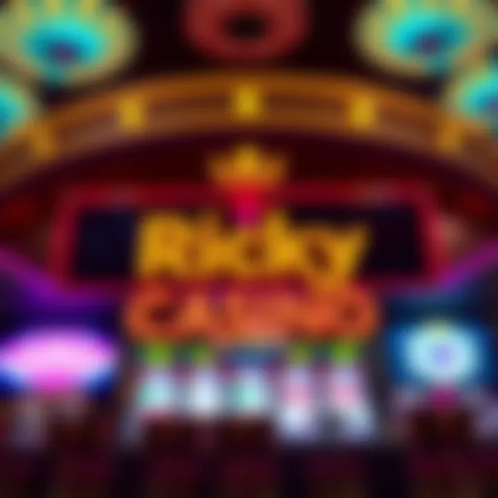 Ricky Casino logo with vibrant gaming elements and glowing bonus code symbols