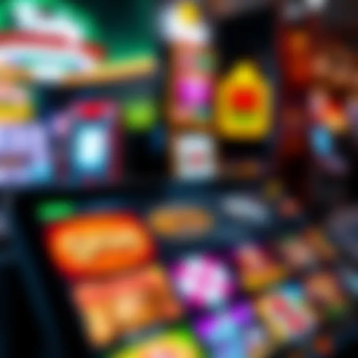 Online casino game selection showcasing slots and table games on a digital device