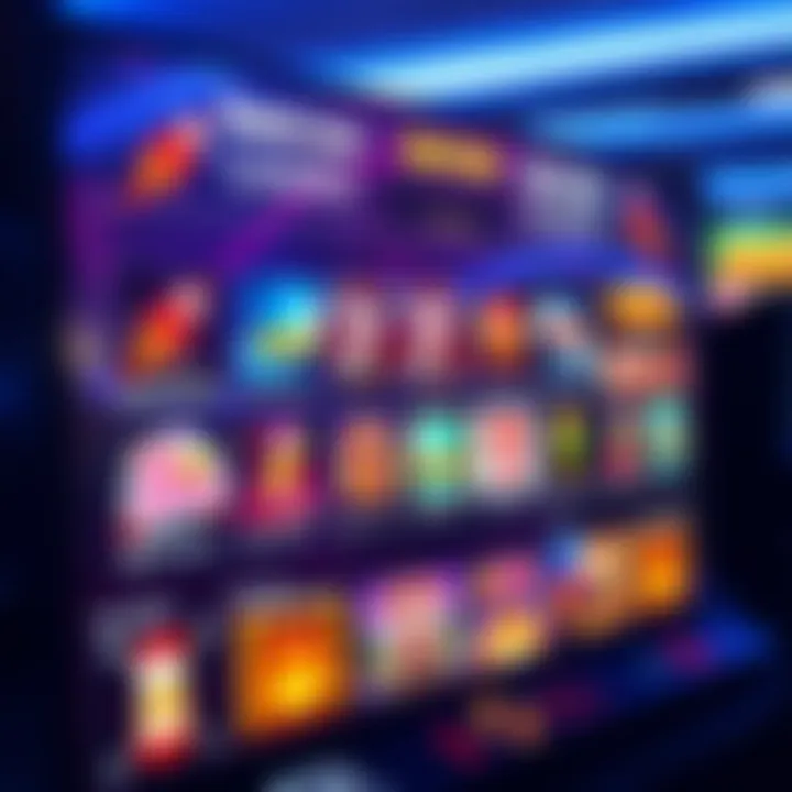 Rocket Casino interface displaying various slot games with vibrant colors and clear navigation