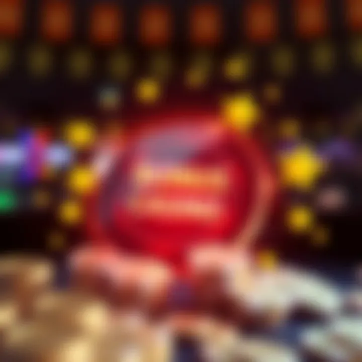 Illustration of a glowing casino chip surrounded by bonus code symbols and stars