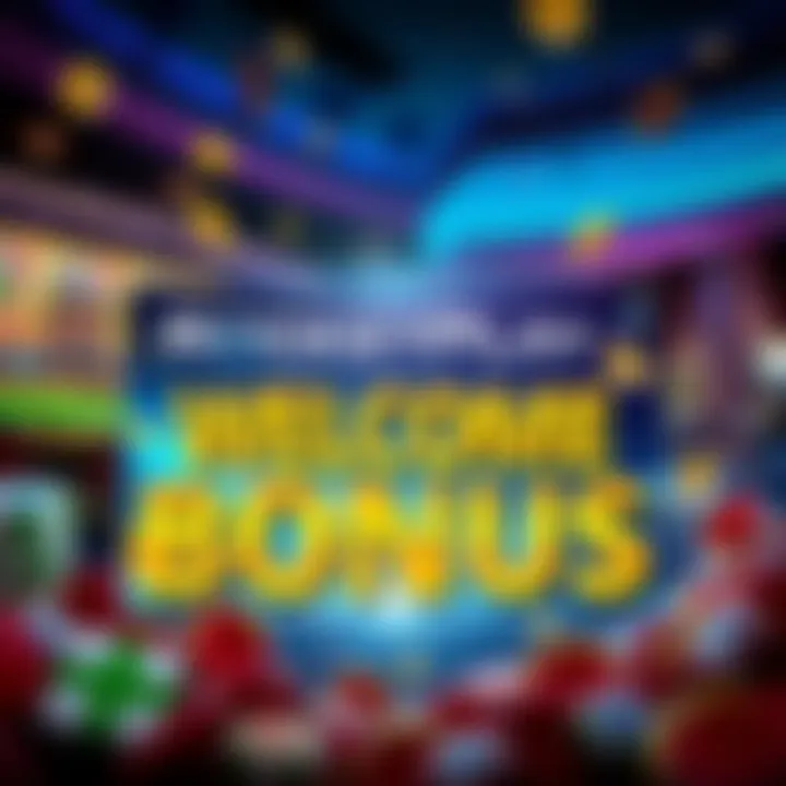 Illustration showing a digital welcome bonus offer for an online casino platform