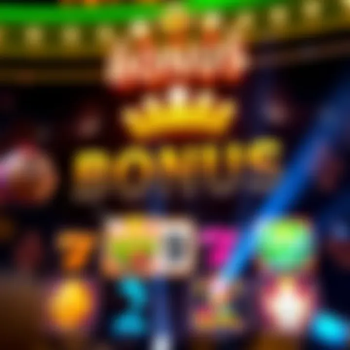 Graphic of a bonus round feature with glowing rewards and animated icons