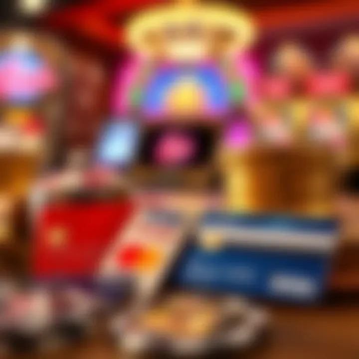 Secure payment options icons including credit cards and e-wallets for online casino transactions