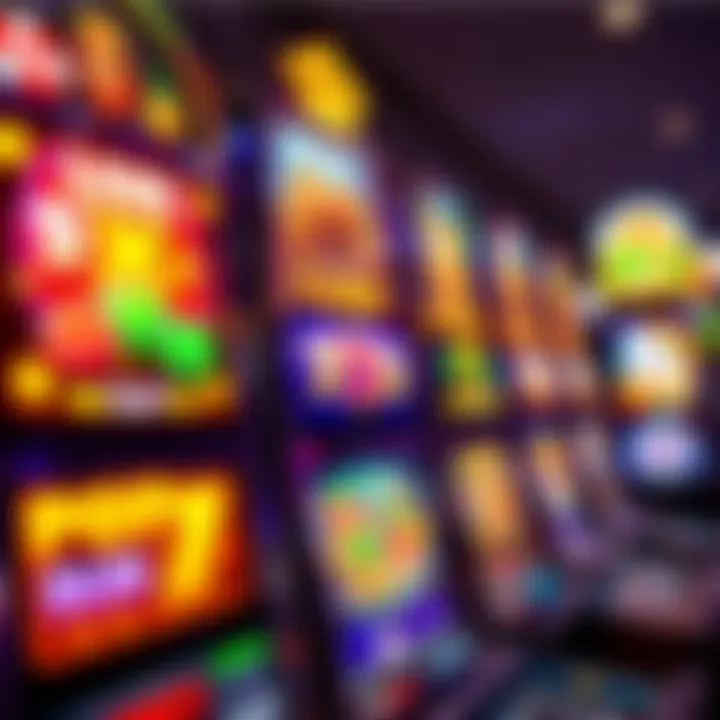 Exciting Slot Machines at Royal Reels Casino Colorful slot machine reels displaying various symbols and vibrant graphics
