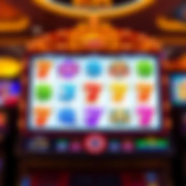 Brightly lit online slot interface showing classic reel symbols with modern graphics