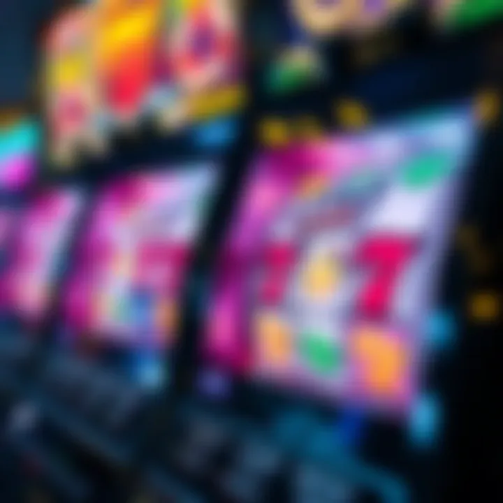 Classic slot machine reels featuring vibrant symbols and bright lights