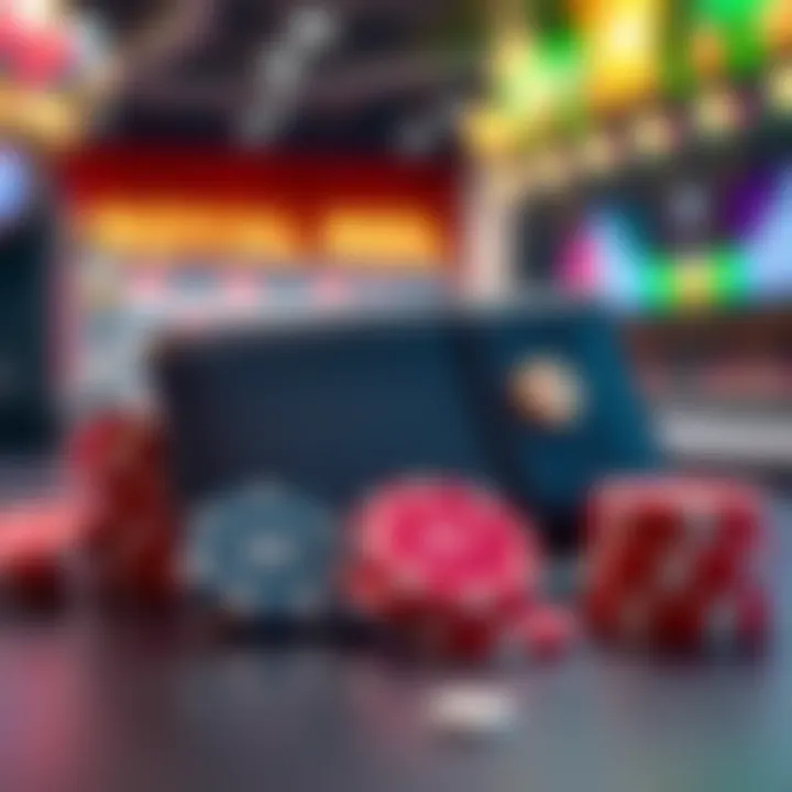 Digital wallet and casino chips representing secure deposit options for online gaming