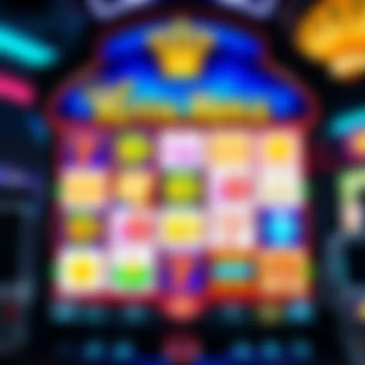 Colorful Royal Reels slot machine interface displaying symbols and paylines