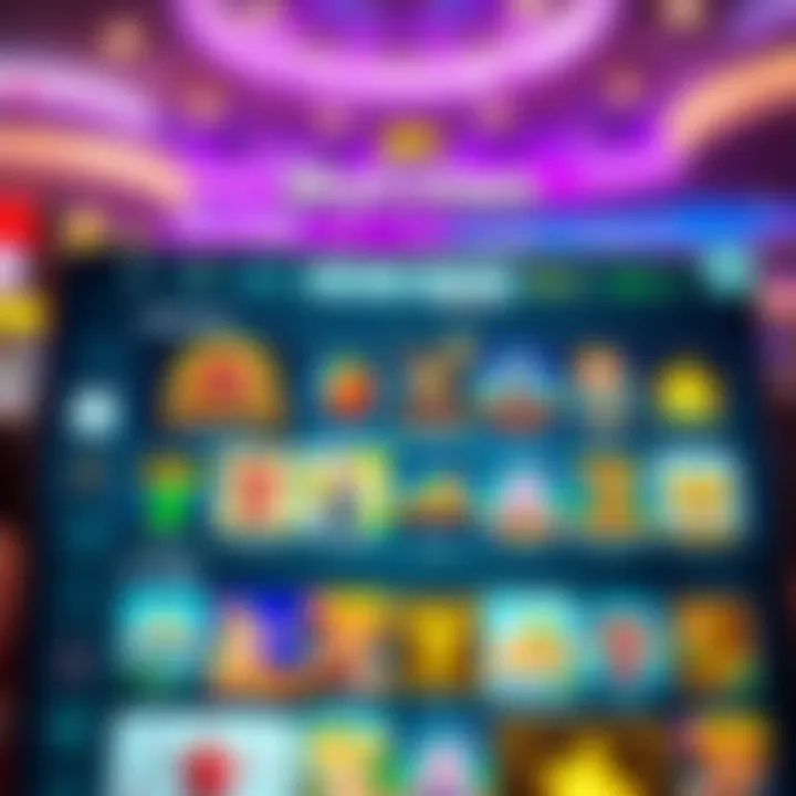 User interface of the SkyCrown Casino app displaying a variety of slot games and table options