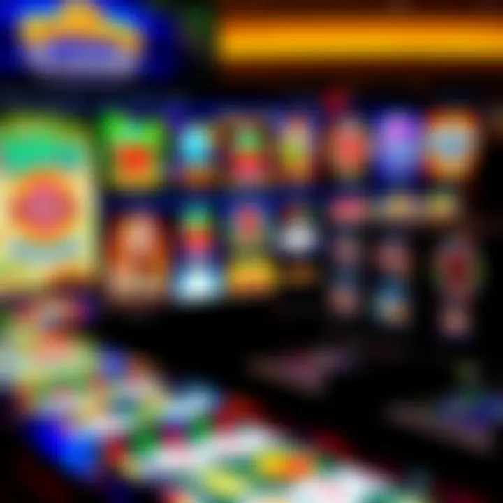 Diverse Game Selection at SkyCrown Casino Australia Colorful casino game icons displayed on a digital interface showcasing variety of slot machines and table games