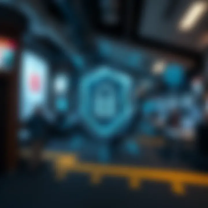 Visual representation of security protocols integrated within Skycrown system